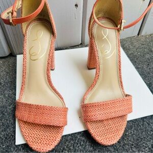 Woven Coral open toe heels by Sam Edelman. Size 5.